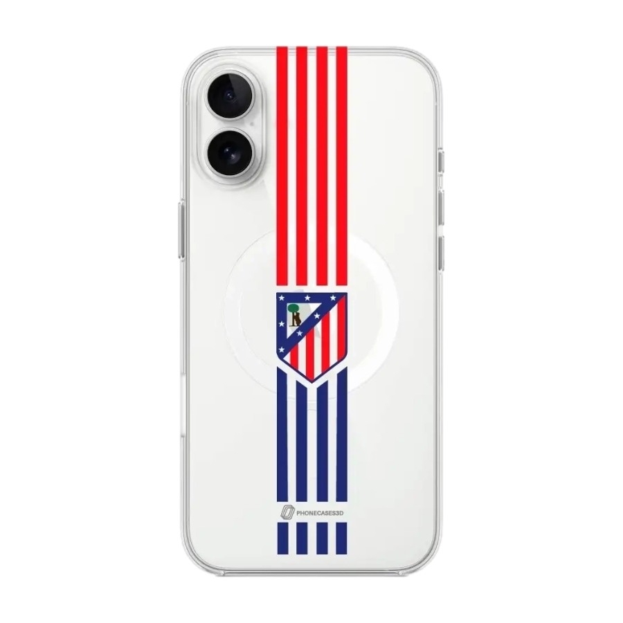 Phonecases3D iPhone 16 Plus Atlético de Madrid Clear case -mobilcover, hvid billede 1
