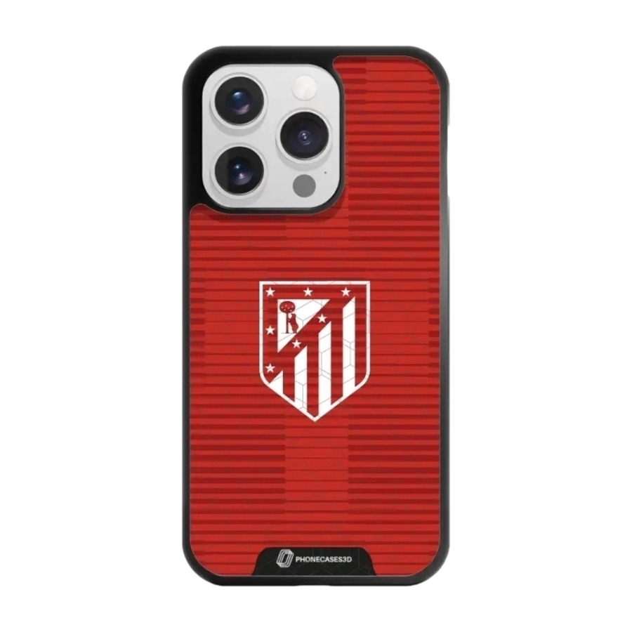 Phonecases3D iPhone 16 Pro Atlético de Madrid 3D mobilcover, sort billede 1
