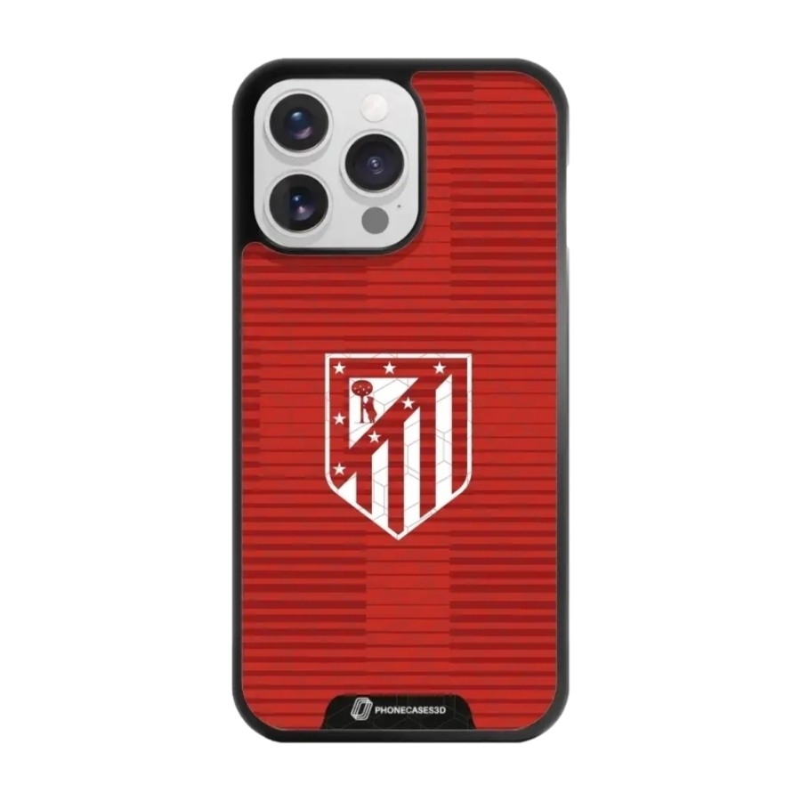 Phonecases3D iPhone 16 Pro Max Atlético de Madrid 3D mobilcover, sort billede 1