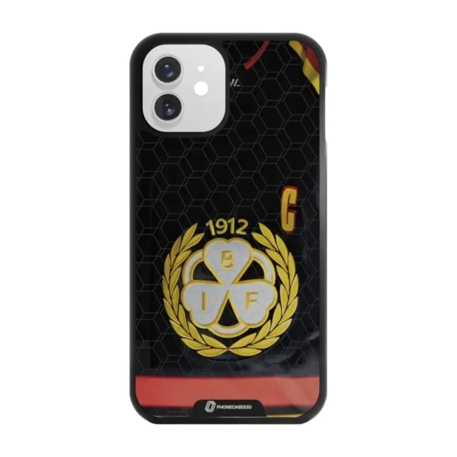 Phonecases3D iPhone 12 Brynäs IF 3D mobilcover, sort billede 1
