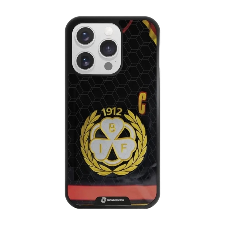 Phonecases3D iPhone 15 Pro Brynäs IF 3D mobilcover, sort billede 1