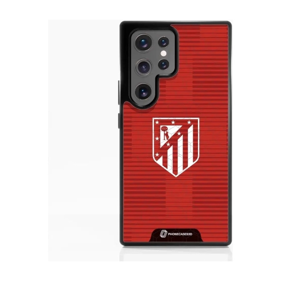 Phonecases3D Samsung Galaxy S25 Ultra Atlético de Madrid 3D mobilcover, sort billede 1