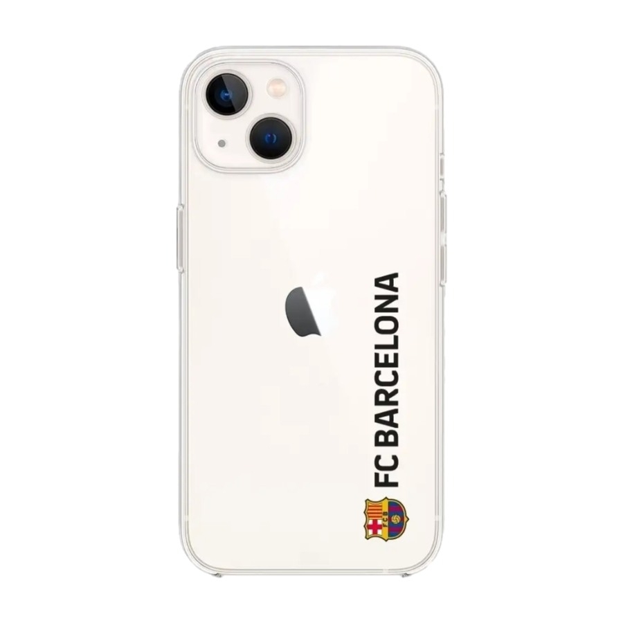 Phonecases3D iPhone 14 FC Barcelona Clear case -mobilcover, hvid billede 1