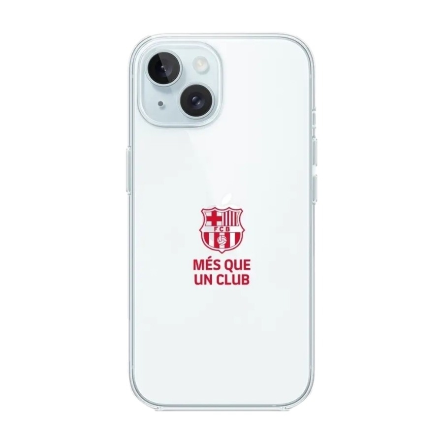 Phonecases3D iPhone 15 FC Barcelona Clear case -mobilcover, sort billede 1