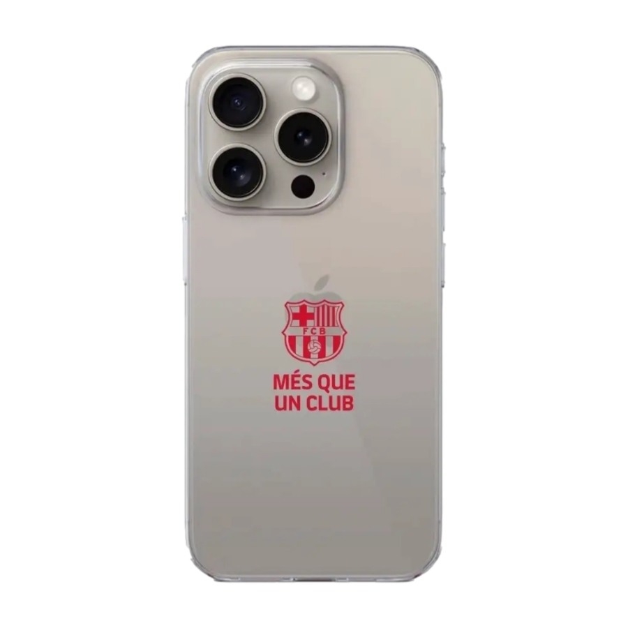 Phonecases3D iPhone 15 Pro FC Barcelona Clear case -mobilcover, sort billede 1