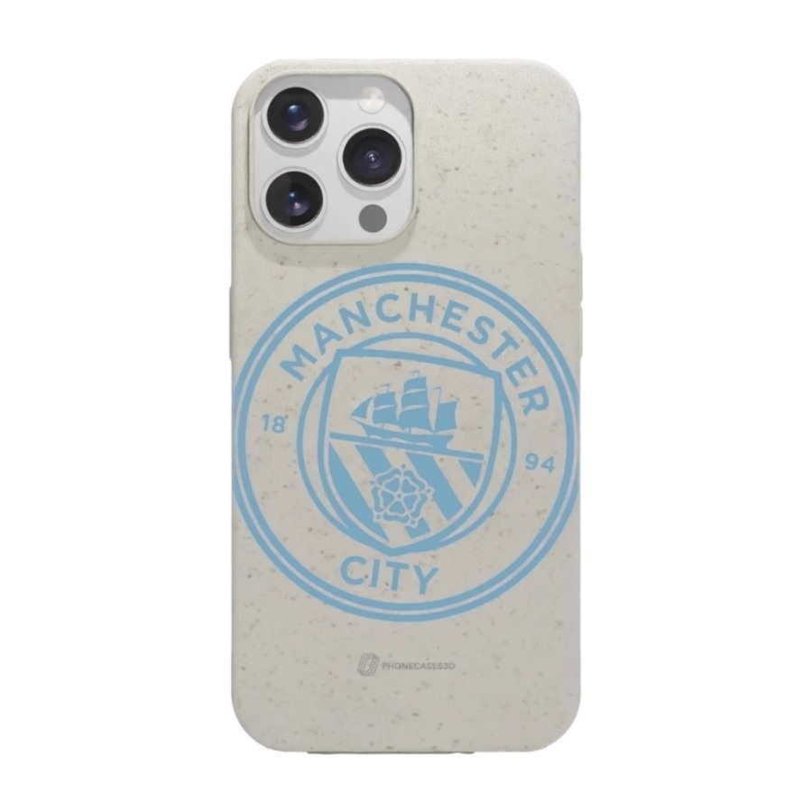 Phonecases3D iPhone 14 Pro Man City komposterbart cover, hvid billede 1