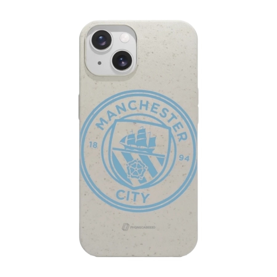 Phonecases3D iPhone 15 Man City komposterbart cover, hvid billede 1