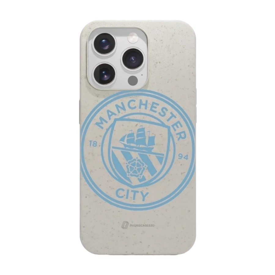 Phonecases3D iPhone 15 Pro Man City komposterbart cover, hvid billede 1