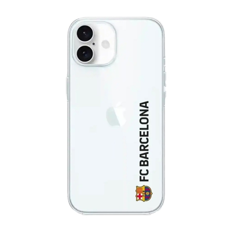 Phonecases3D iPhone 16 FC Barcelona Clear case -mobilcover, hvid billede 1
