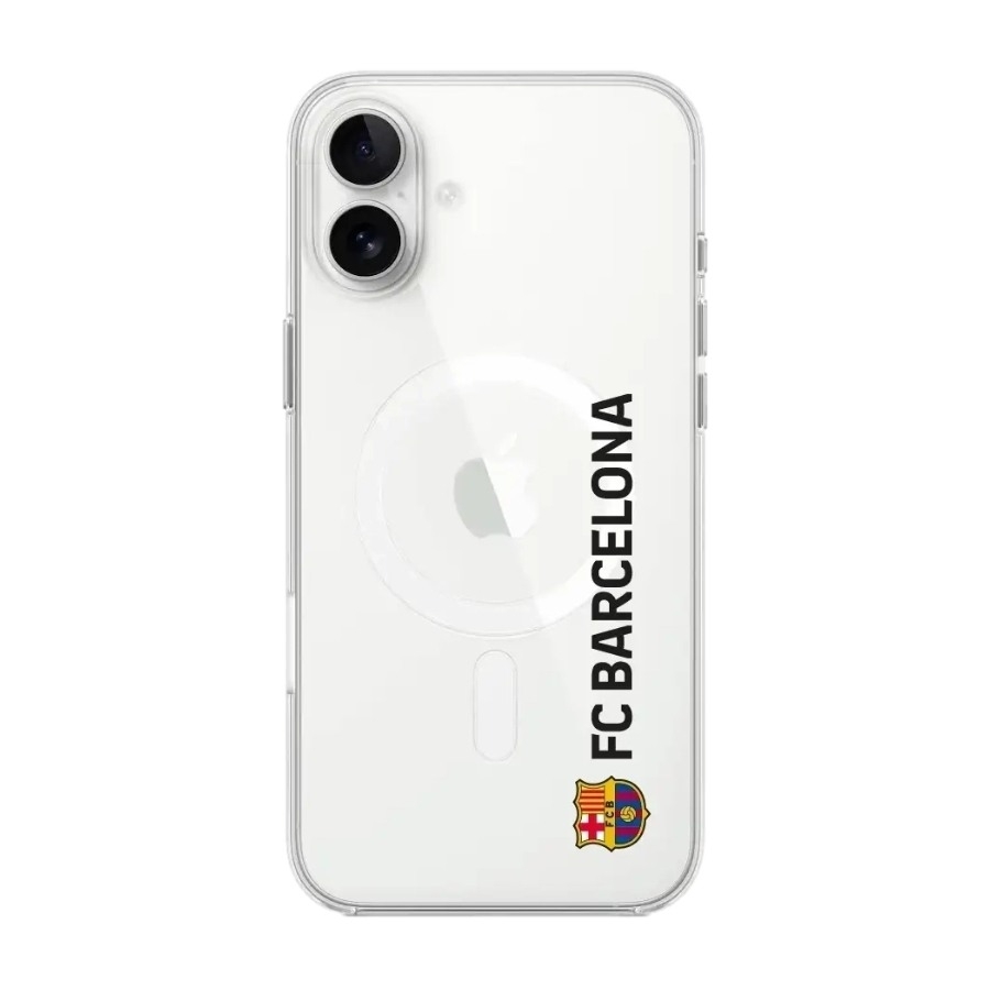 Phonecases3D iPhone 16 Plus FC Barcelona Clear case -mobilcover, hvid billede 1