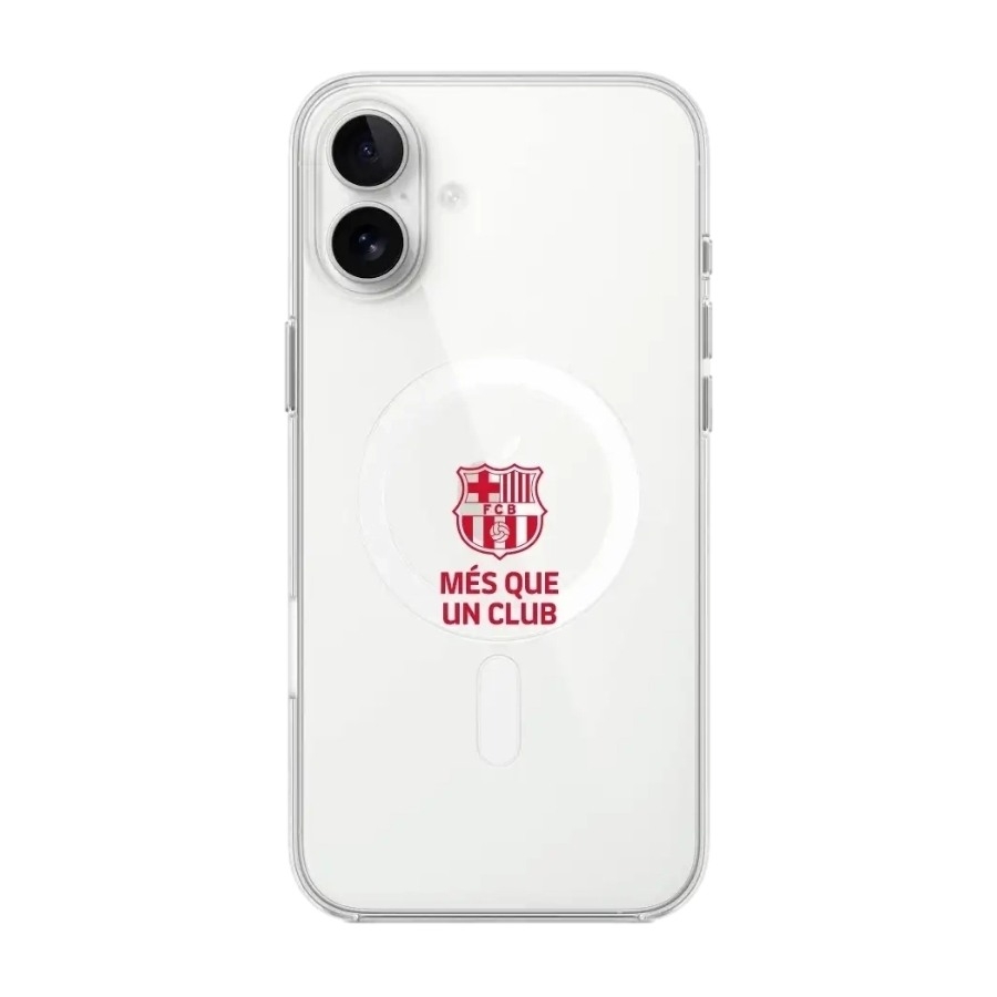 Phonecases3D iPhone 16 Plus FC Barcelona Clear case -mobilcover, sort billede 1