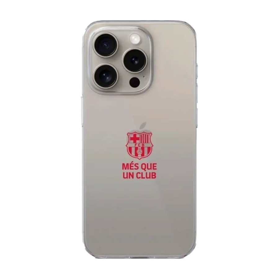Phonecases3D iPhone 16 Pro Max FC Barcelona Clear case -mobilcover, sort billede 1