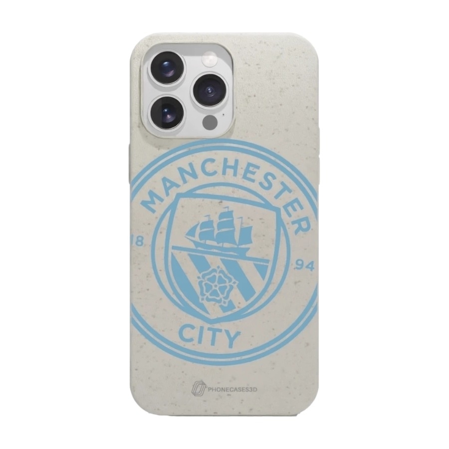 Phonecases3D iPhone 16 Pro Max Man City komposterbart cover, hvid billede 1