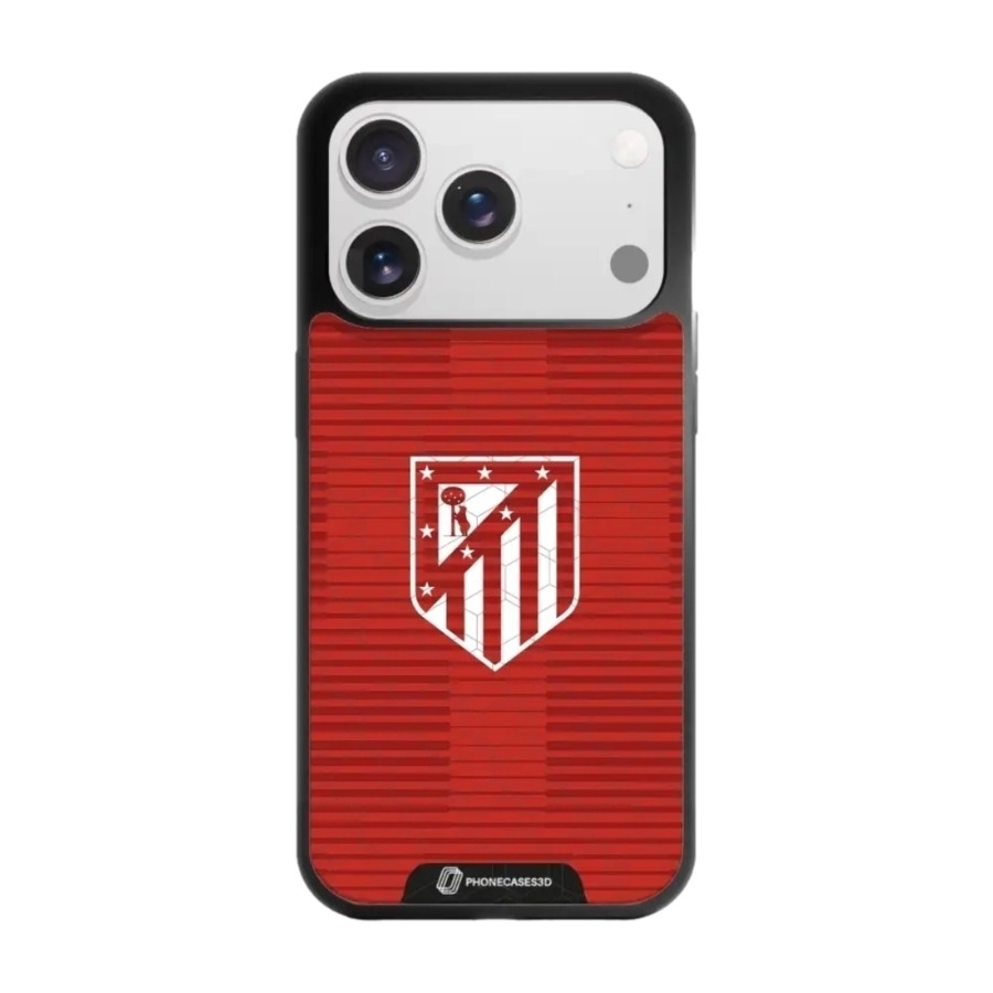 Phonecases3D iPhone 17 Pro Atlético de Madrid 3D mobilcover, sort billede 1