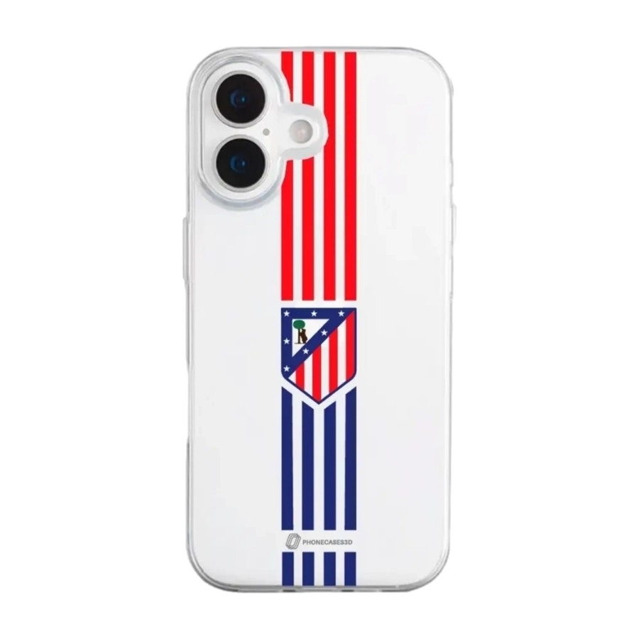 Phonecases3D iPhone 17 Atlético de Madrid Clear case -mobilcover, hvid billede 1