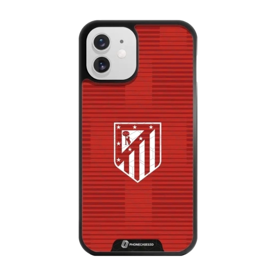 Phonecases3D iPhone 12 Atlético de Madrid 3D mobilcover, sort billede 1