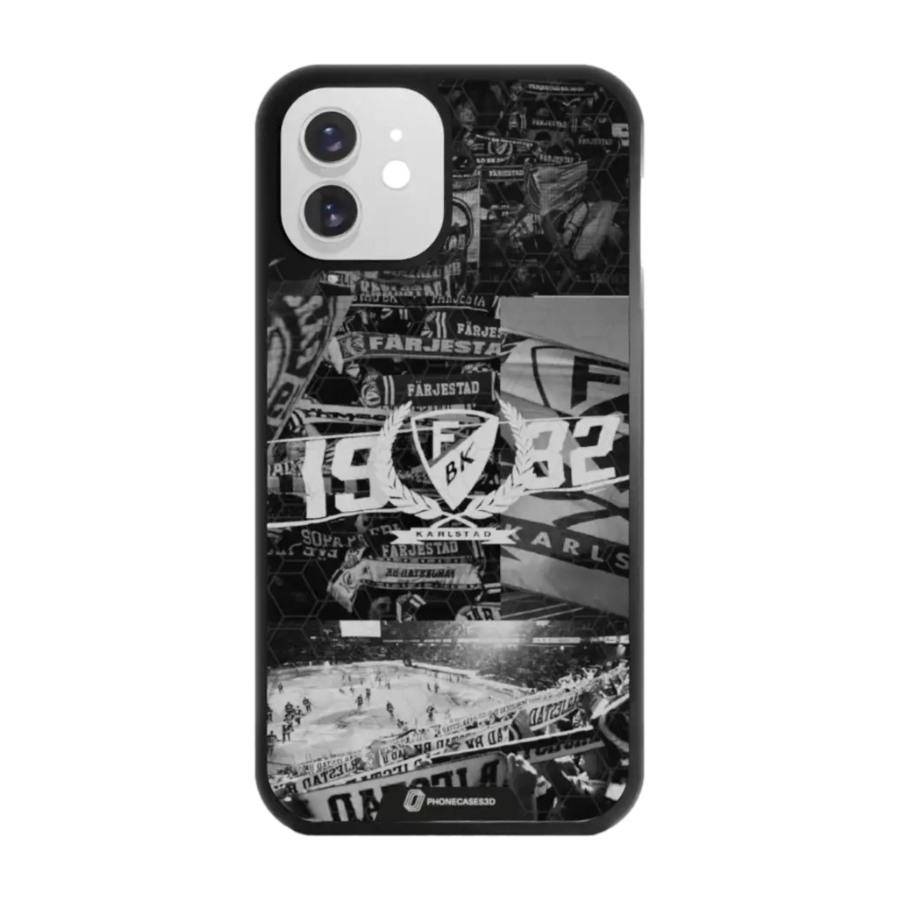 Phonecases3D iPhone 12 Färjestad BK 3D mobilcover, sort billede 1