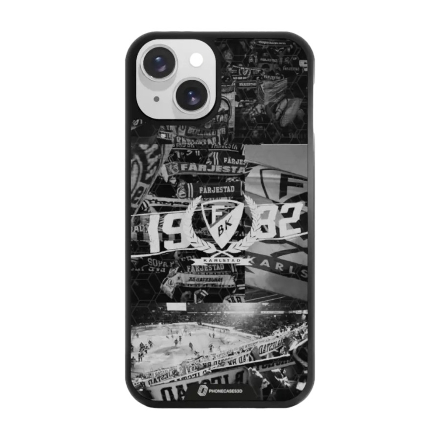 Phonecases3D iPhone 14 Färjestad BK 3D mobilcover, sort billede 1