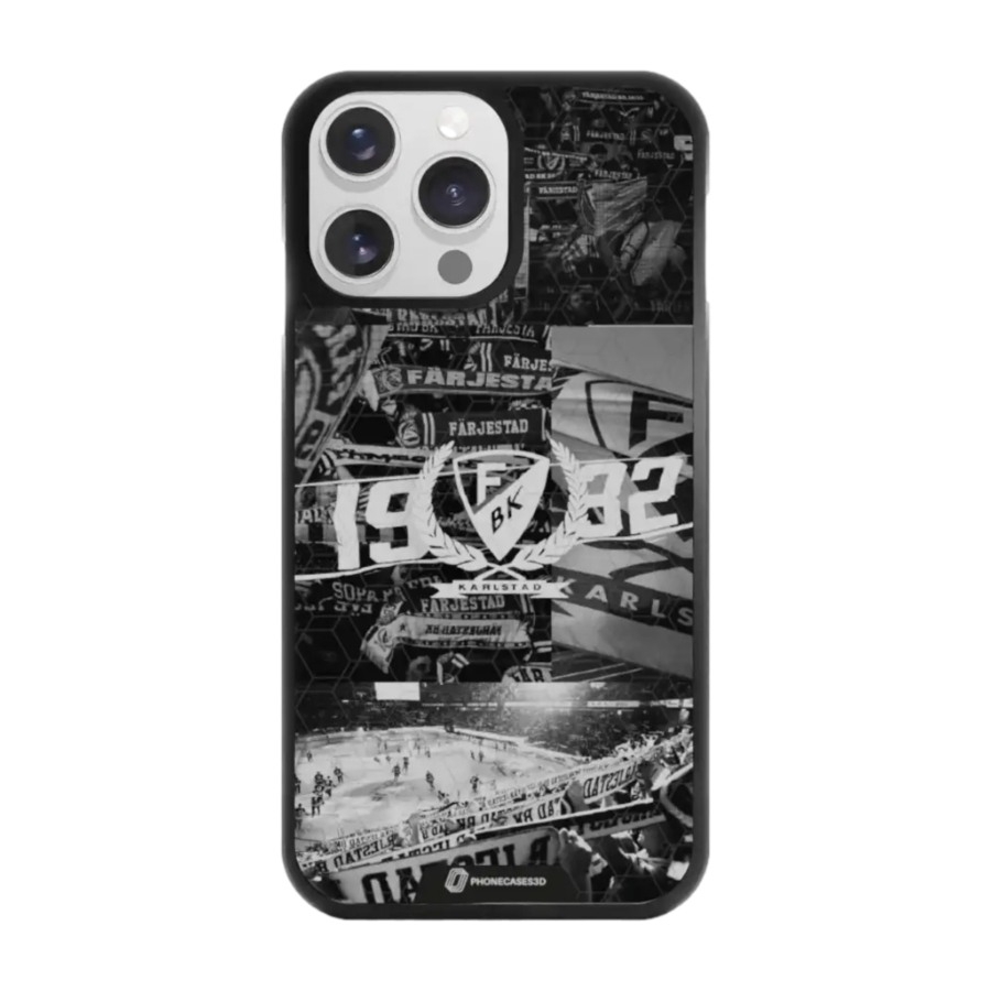 Phonecases3D iPhone 14 Pro Färjestad BK 3D mobilcover, sort billede 1