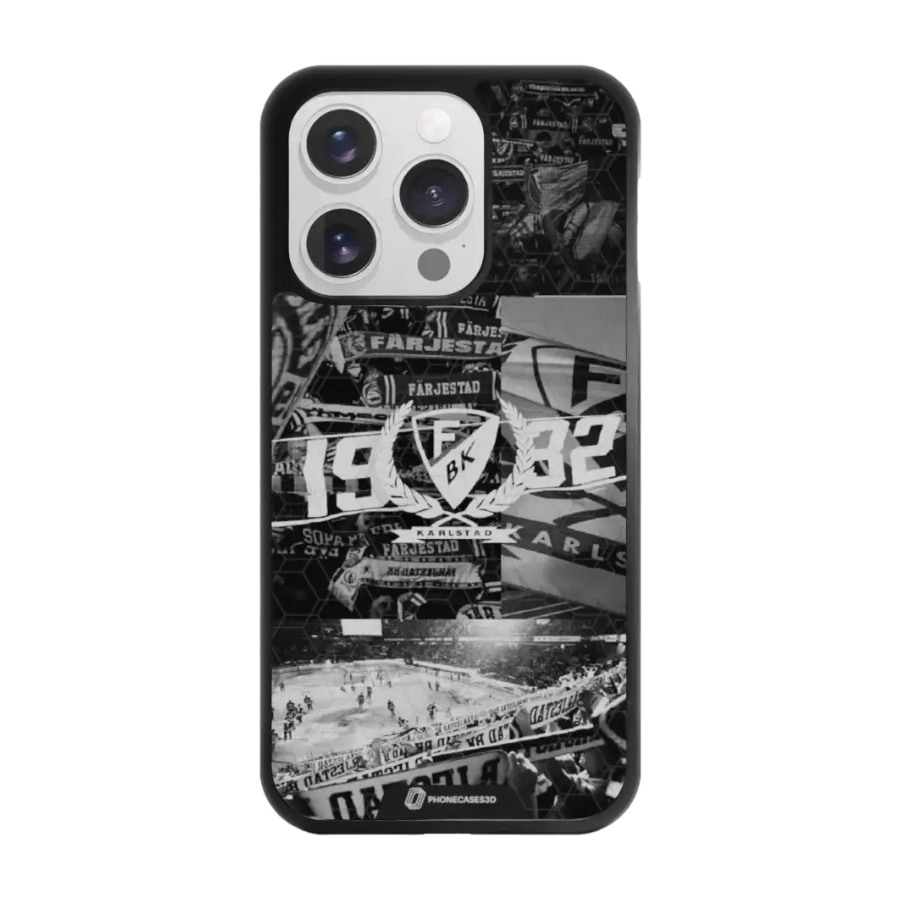 Phonecases3D iPhone 16 Pro Färjestad BK 3D mobilcover, sort billede 1