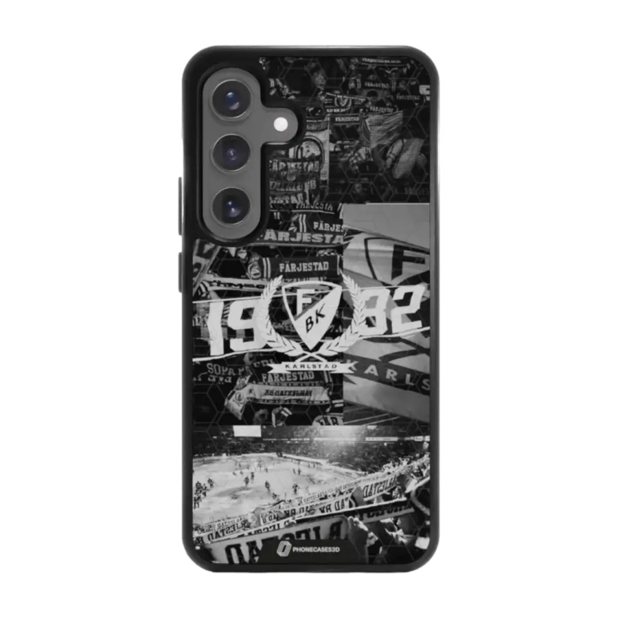 Phonecases3D Samsung Galaxy S25 Färjestad BK 3D mobilcover, sort billede 1