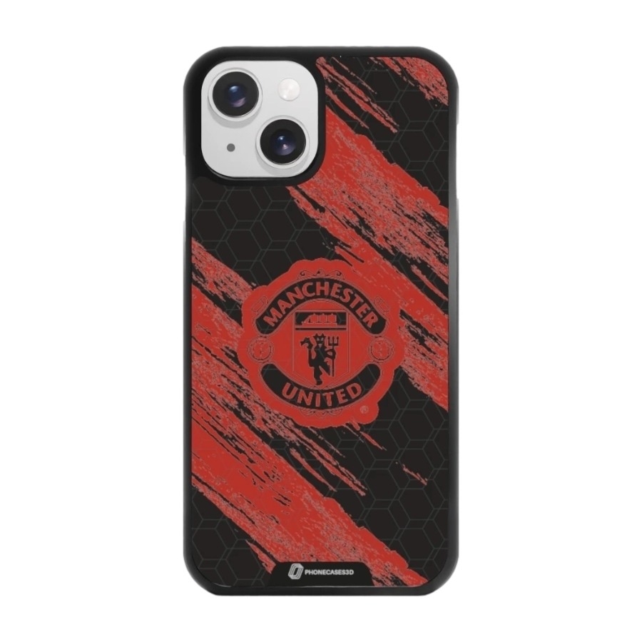 Phonecases3D iPhone 15 Manchester United FC 3D mobilcover, sort billede 1