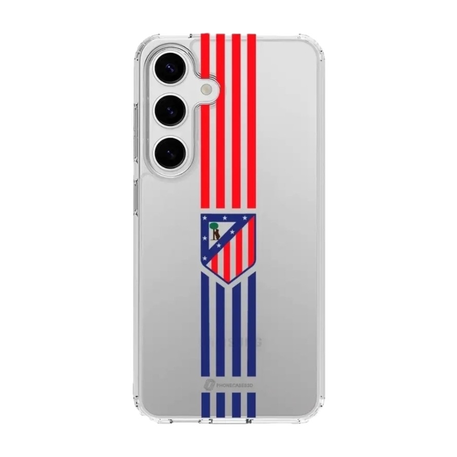 Phonecases3D Samsung Galaxy S25 Atlético de Madrid Clear case -mobilcover, hvid billede 1