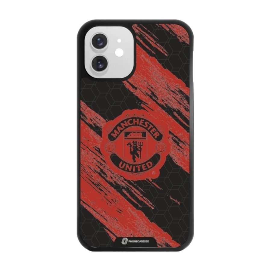 Phonecases3D iPhone 12 Manchester United FC 3D mobilcover, sort billede 1