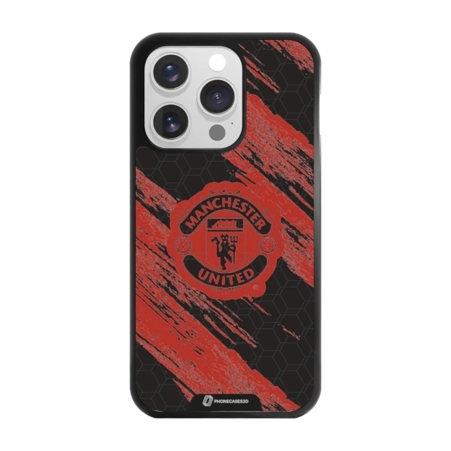 Phonecases3D iPhone 15 Pro Manchester United FC 3D mobilcover, sort billede 1