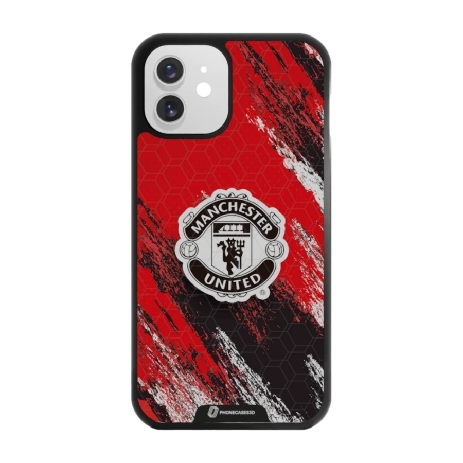 Phonecases3D iPhone 12 Manchester United FC 3D mobilcover, sort billede 1
