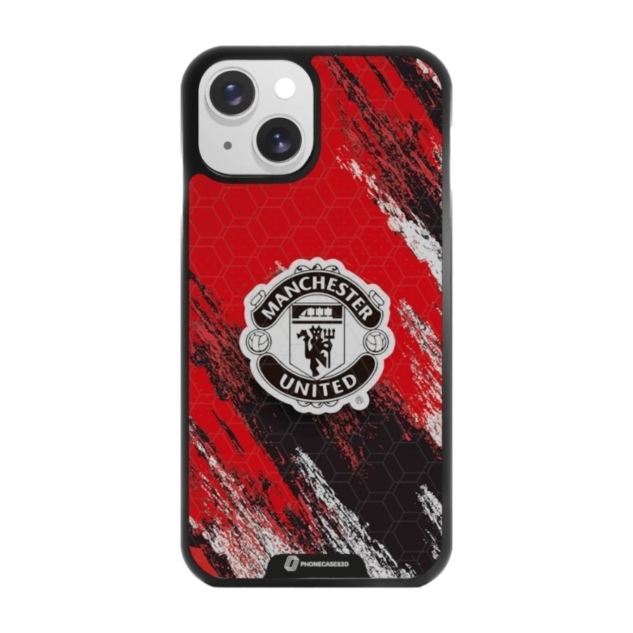 Phonecases3D iPhone 15 Manchester United FC 3D mobilcover, sort billede 1