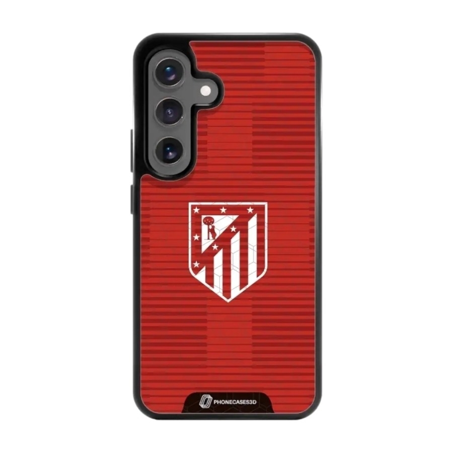 Phonecases3D Samsung Galaxy S25 Atlético de Madrid 3D mobilcover, sort billede 1