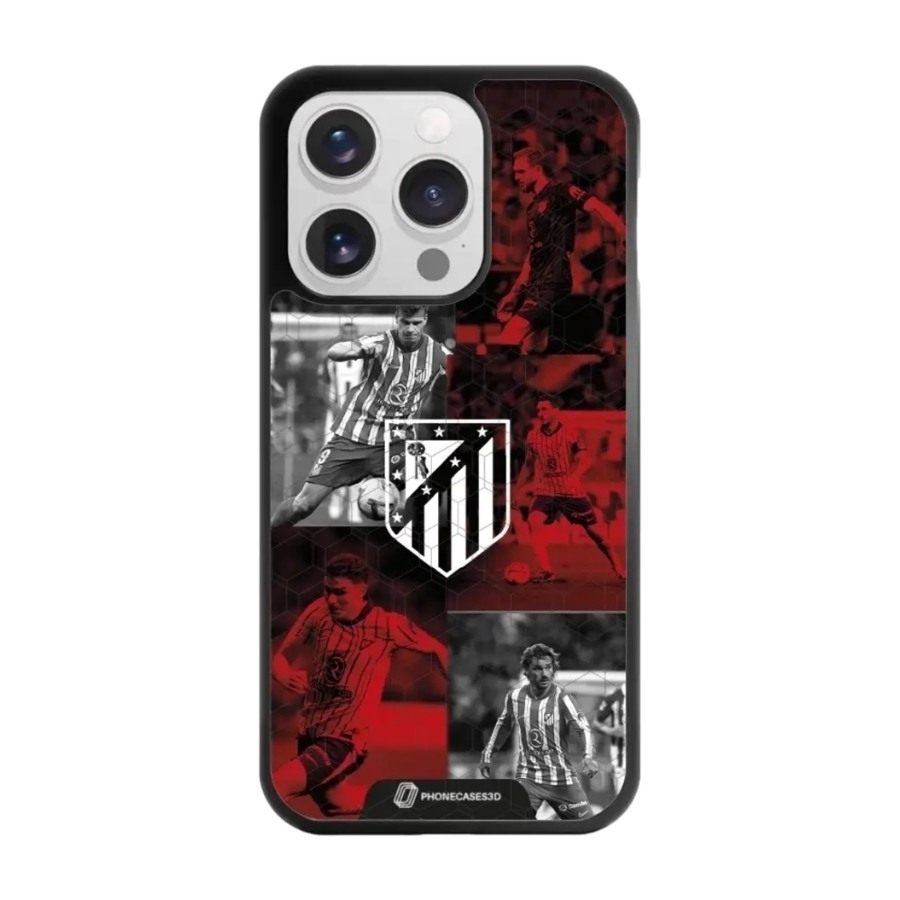 Phonecases3D iPhone 16 Pro Atlético de Madrid 3D mobilcover, sort billede 1