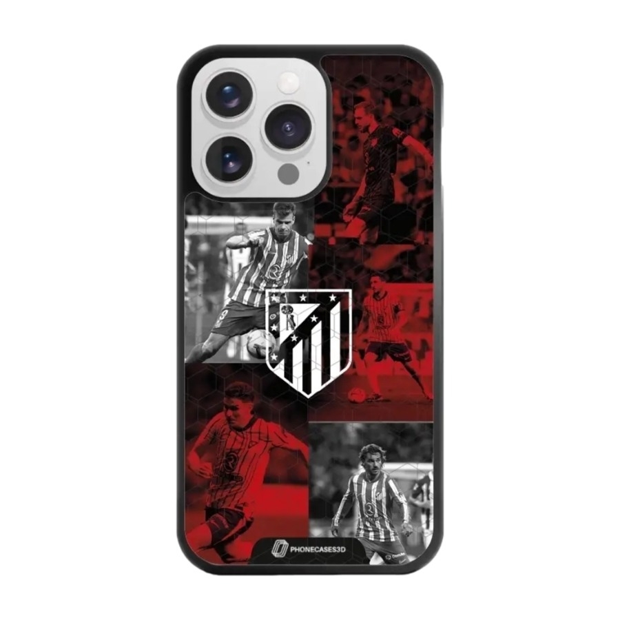 Phonecases3D iPhone 13 Pro Atlético de Madrid 3D mobilcover, sort billede 1