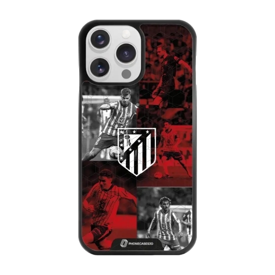 Phonecases3D iPhone 14 Pro Atlético de Madrid 3D mobilcover, sort billede 1