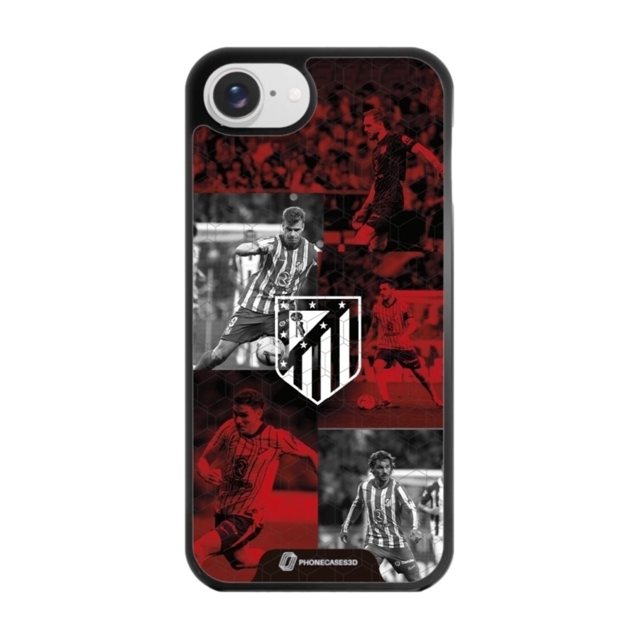 Phonecases3D iPhone 17e/16e Atlético de Madrid 3D mobilcover, sort billede 1
