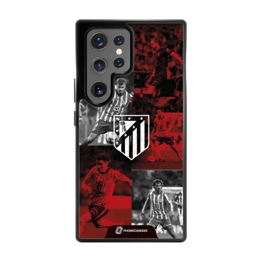 Phonecases3D Samsung Galaxy S25+ Atlético de Madrid 3D mobilcover, sort billede 1