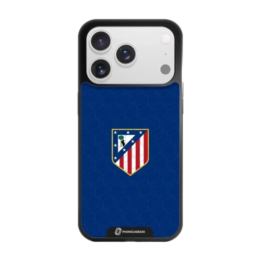 Phonecases3D iPhone 17 Pro Atlético de Madrid 3D mobilcover, sort billede 1