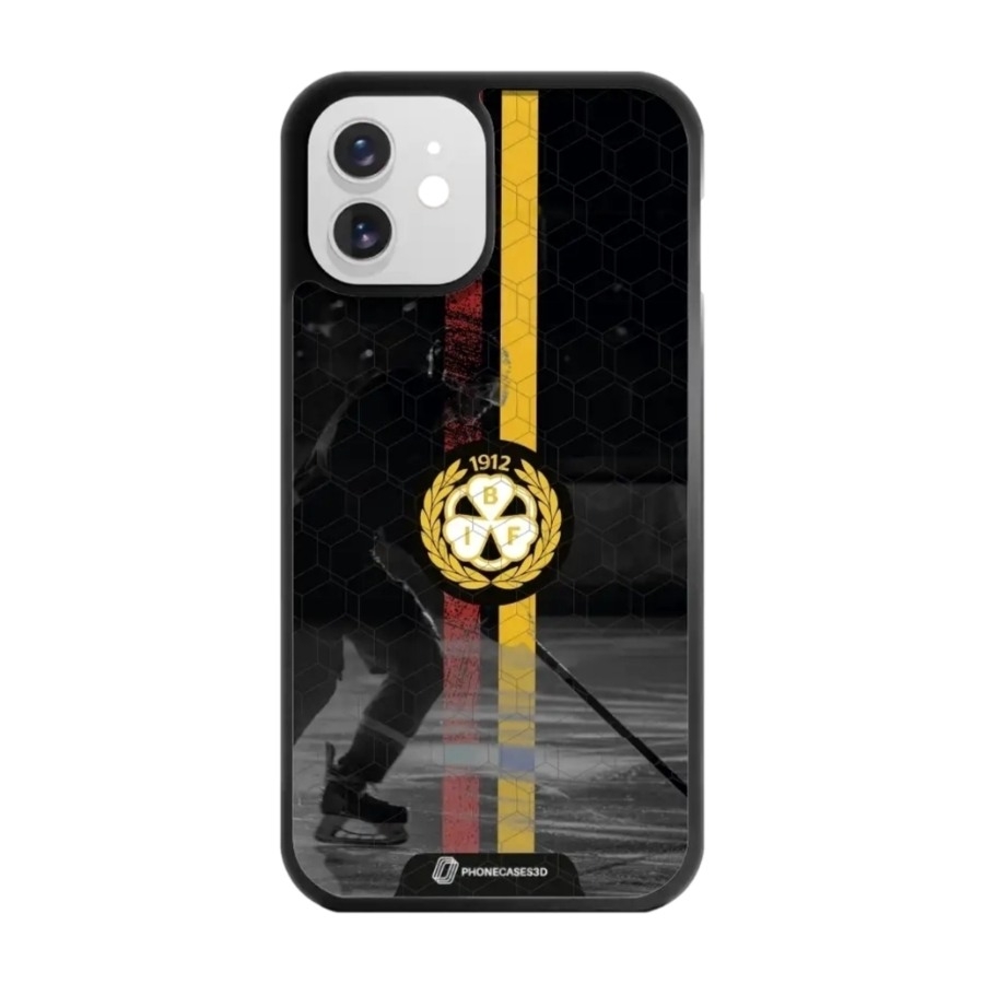 Phonecases3D iPhone 12 Brynäs IF 3D mobilcover, sort billede 1