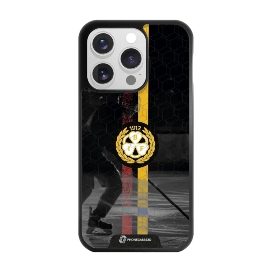 Phonecases3D iPhone 15 Pro Brynäs IF 3D mobilcover, sort billede 1