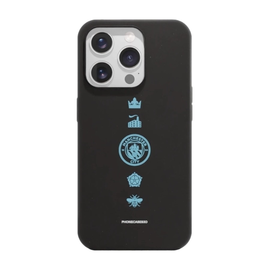 Phonecases3D iPhone 15 Pro Man City komposterbart cover, sort billede 1