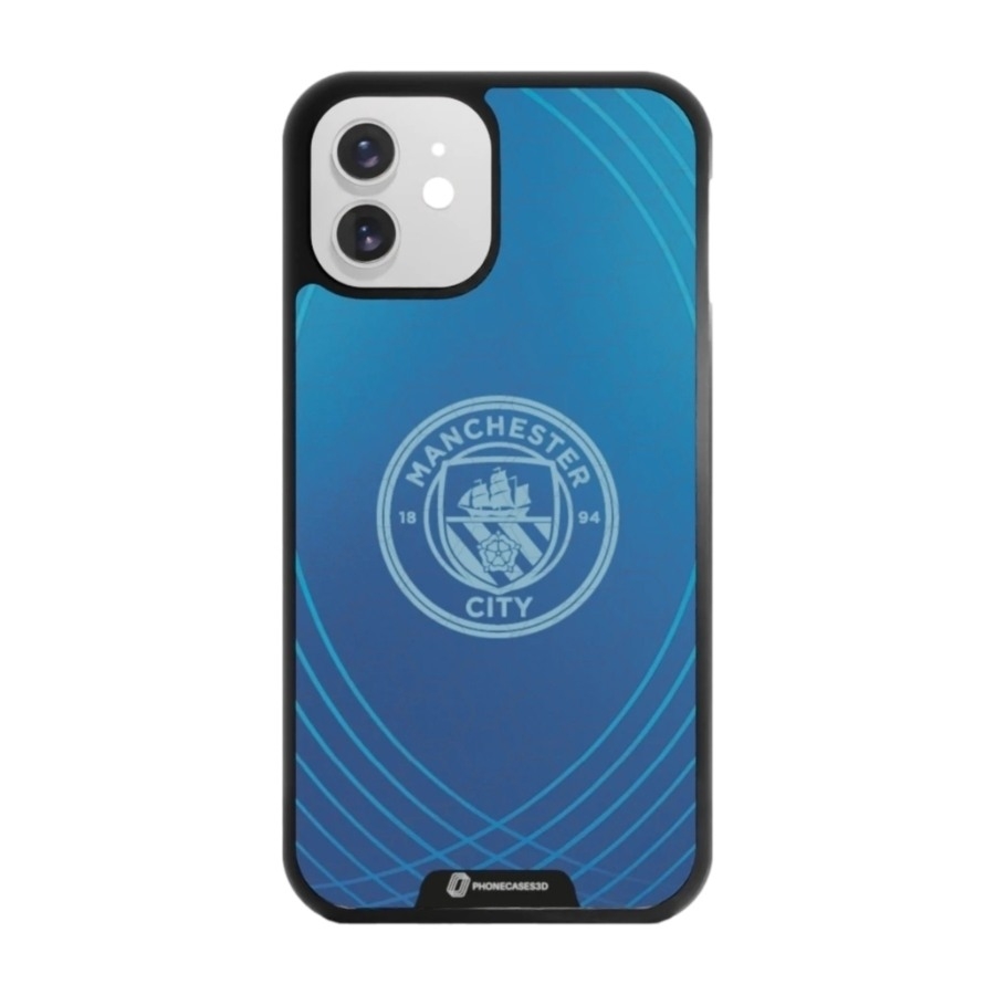 Phonecases3D iPhone 12 Man City 3D mobilcover, sort billede 1