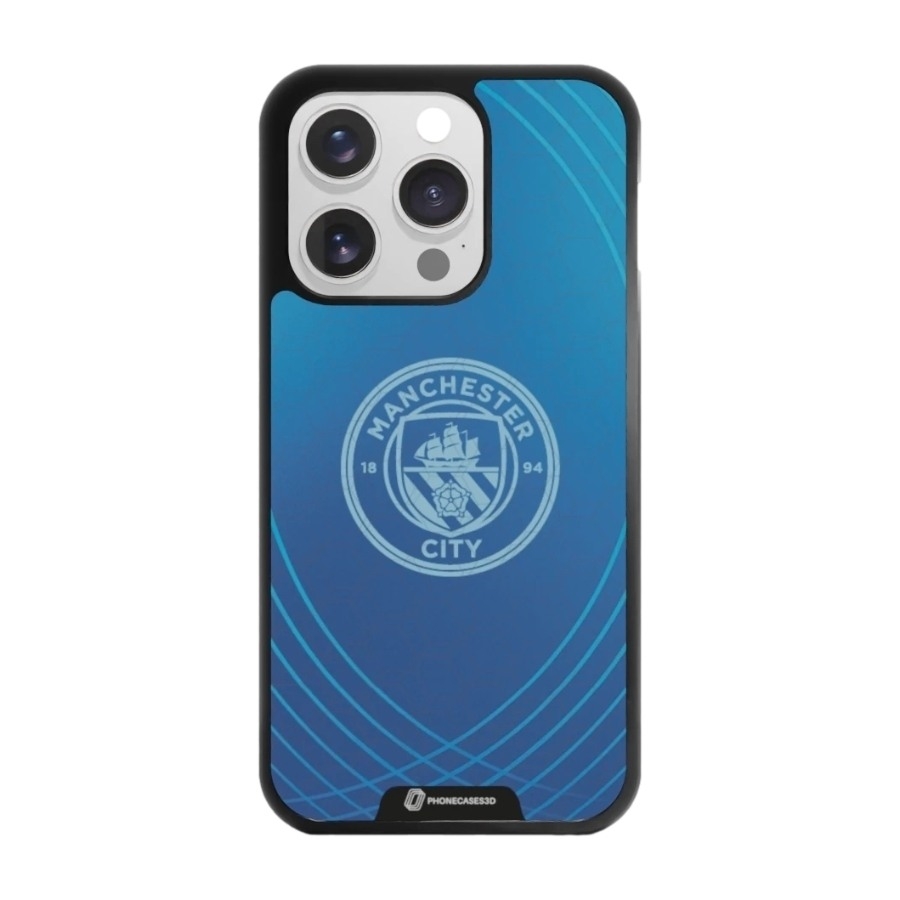 Phonecases3D iPhone 15 Pro Man City 3D mobilcover, sort billede 1