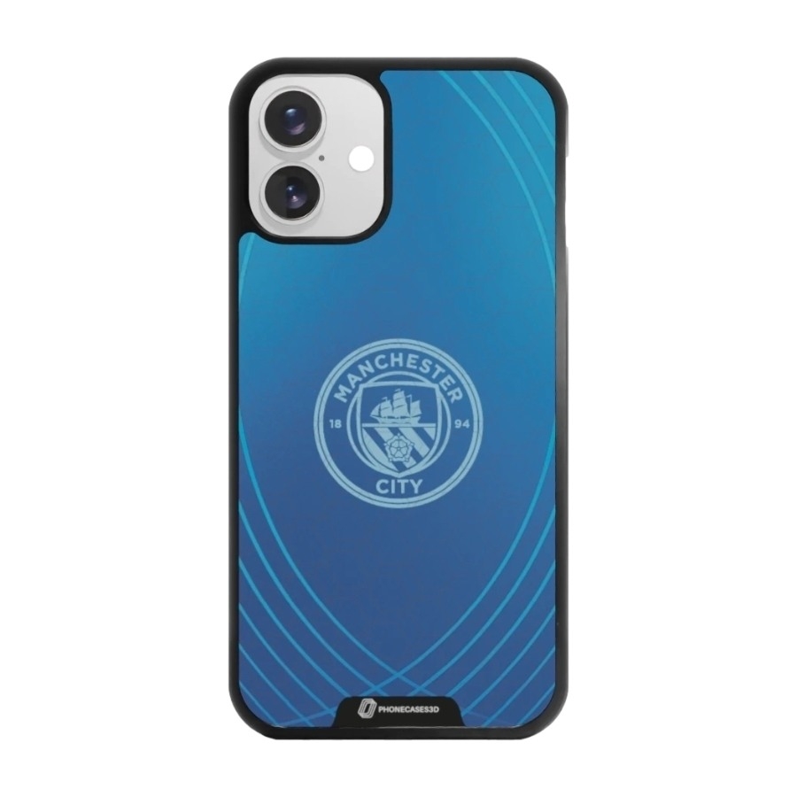 Phonecases3D iPhone 16 Plus Man City 3D mobilcover, sort billede 1