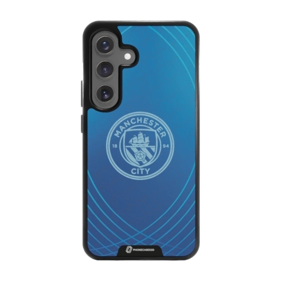 Phonecases3D Samsung Galaxy S25 Man City 3D mobilcover, sort billede 1