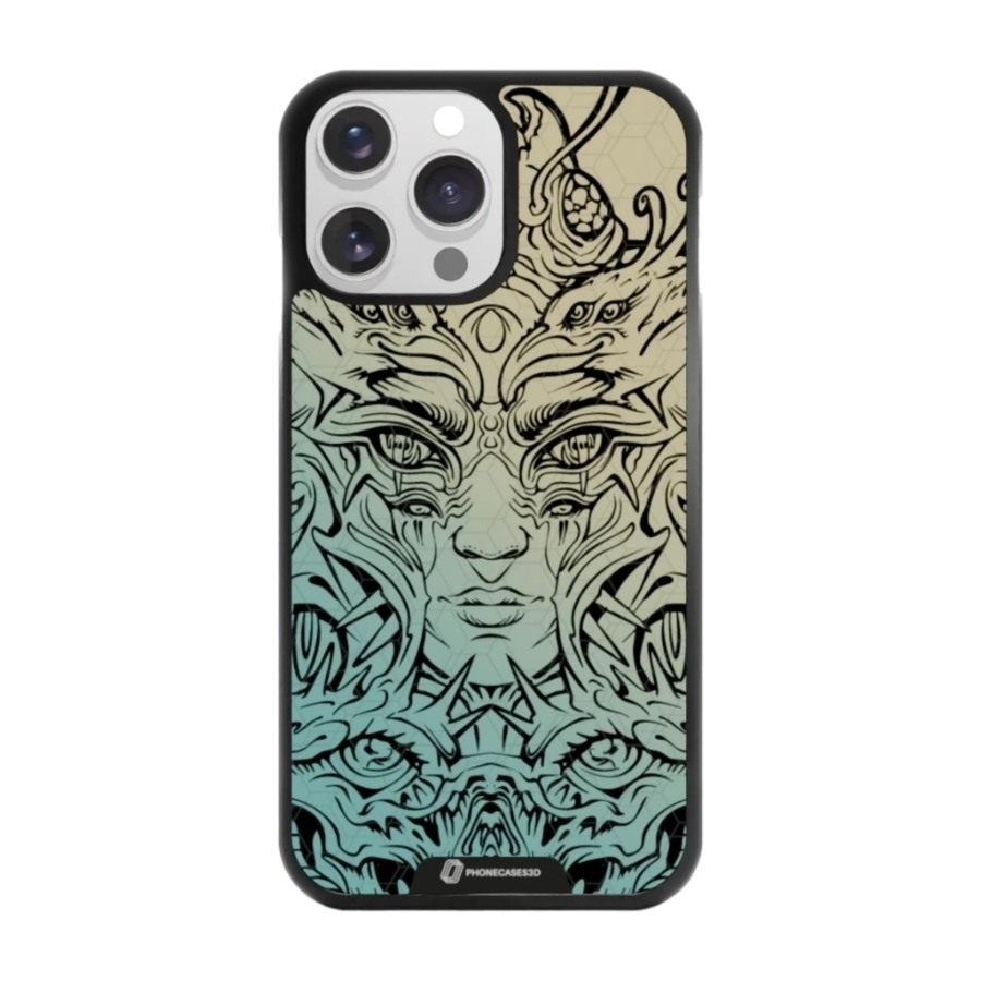 Phonecases3D iPhone 14 Pro Urban Pixel 3D mobilcover, sort billede 1