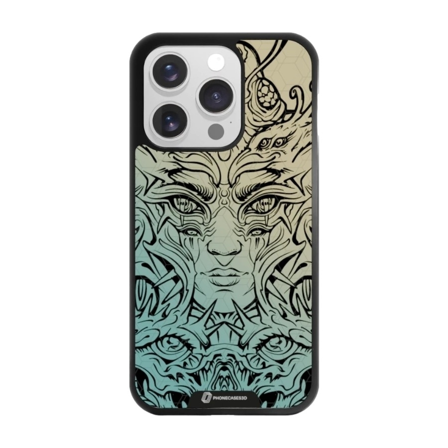 Phonecases3D iPhone 16 Pro Urban Pixel 3D mobilcover, sort billede 1