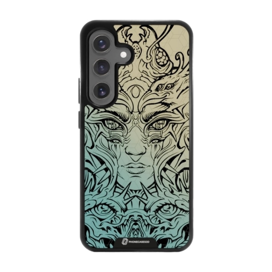 Phonecases3D Samsung Galaxy S25 Urban Pixel 3D mobilcover, sort billede 1