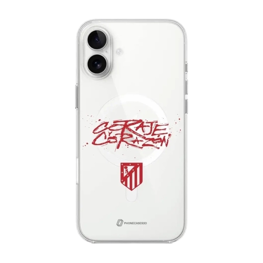 Phonecases3D iPhone 16 Plus Atlético de Madrid Clear case -mobilcover, hvid billede 1