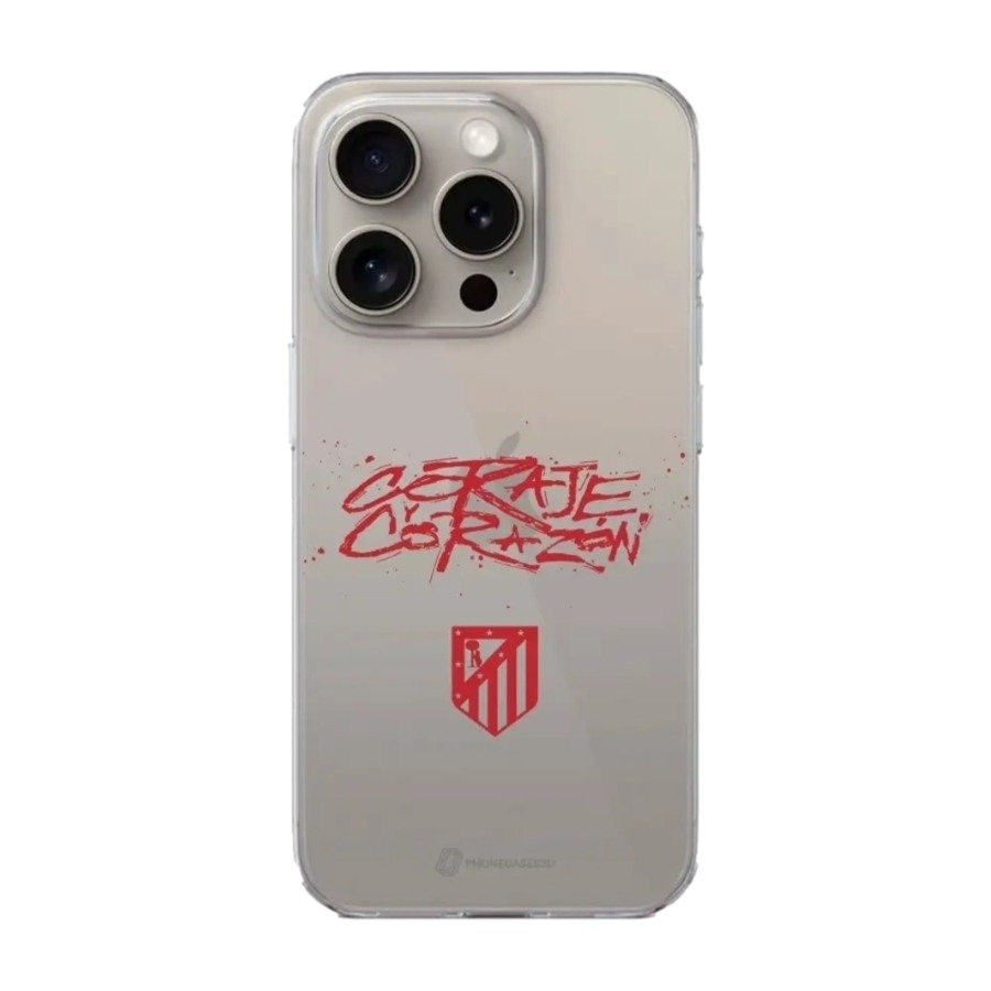 Phonecases3D iPhone 16 Pro Atlético de Madrid Clear case -mobilcover, hvid billede 1